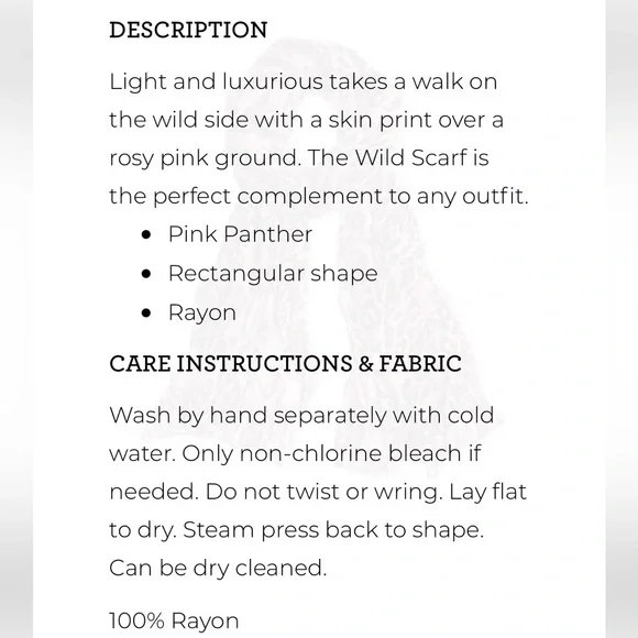 CAbi Wild Leopard Print Scarf in Pink and Black - Picture 2 of 5